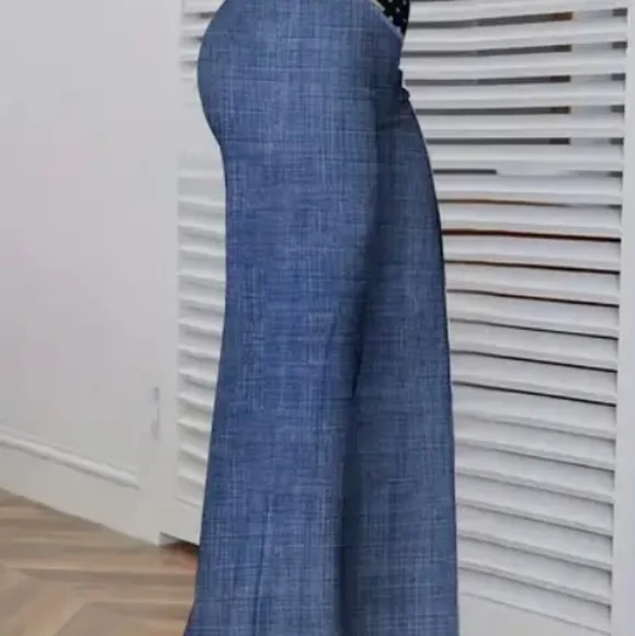 Blue Jean Color Casual Pants Size S, New - Picture 2 of 2